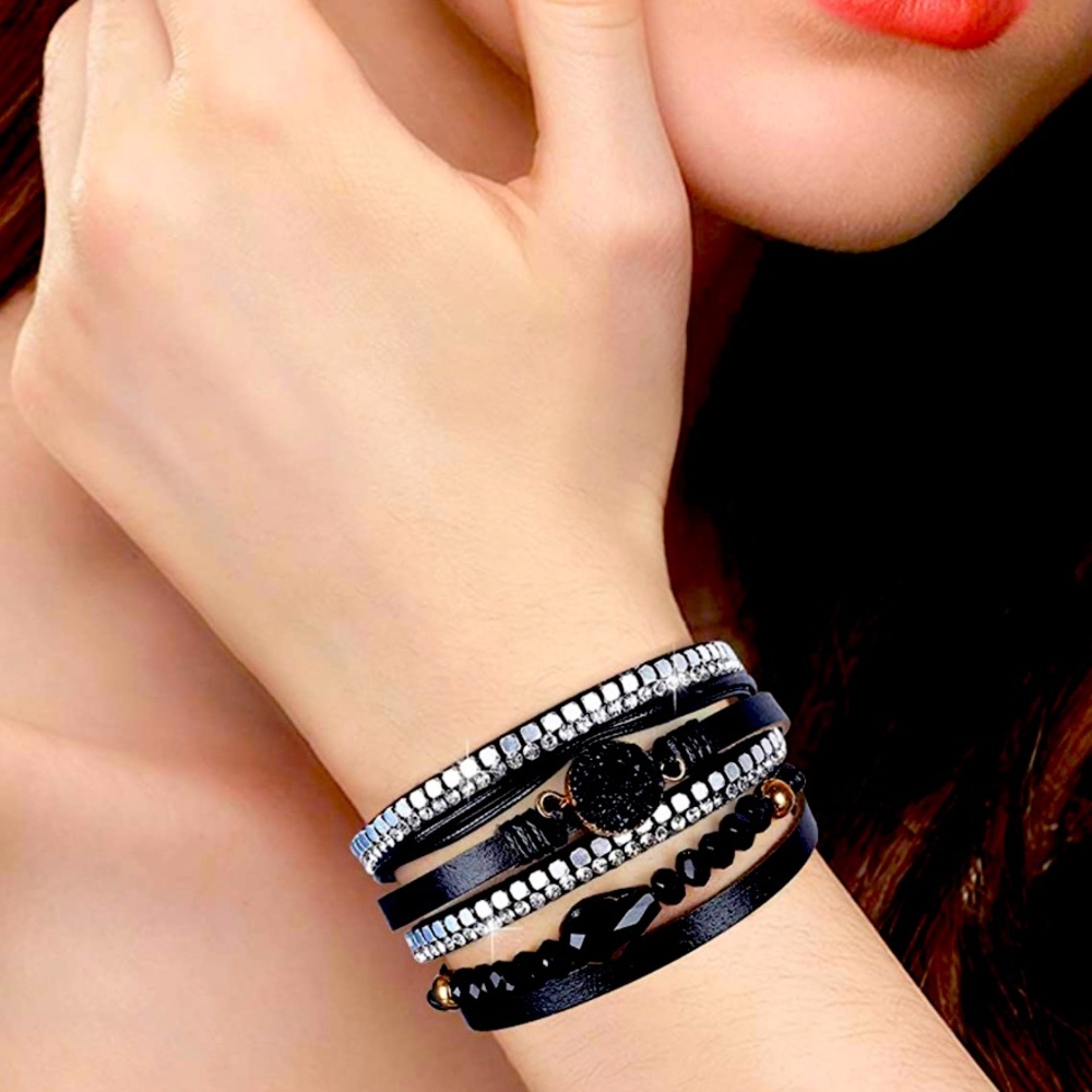 Faux Leather Wrap Bracelet